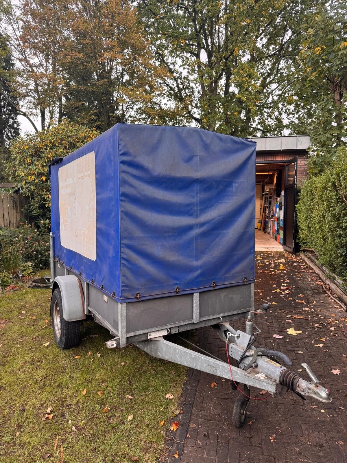 Hapert geremde aanhangwagen met huif - 1350 kg, Auto diversen, Ophalen, Gebruikt