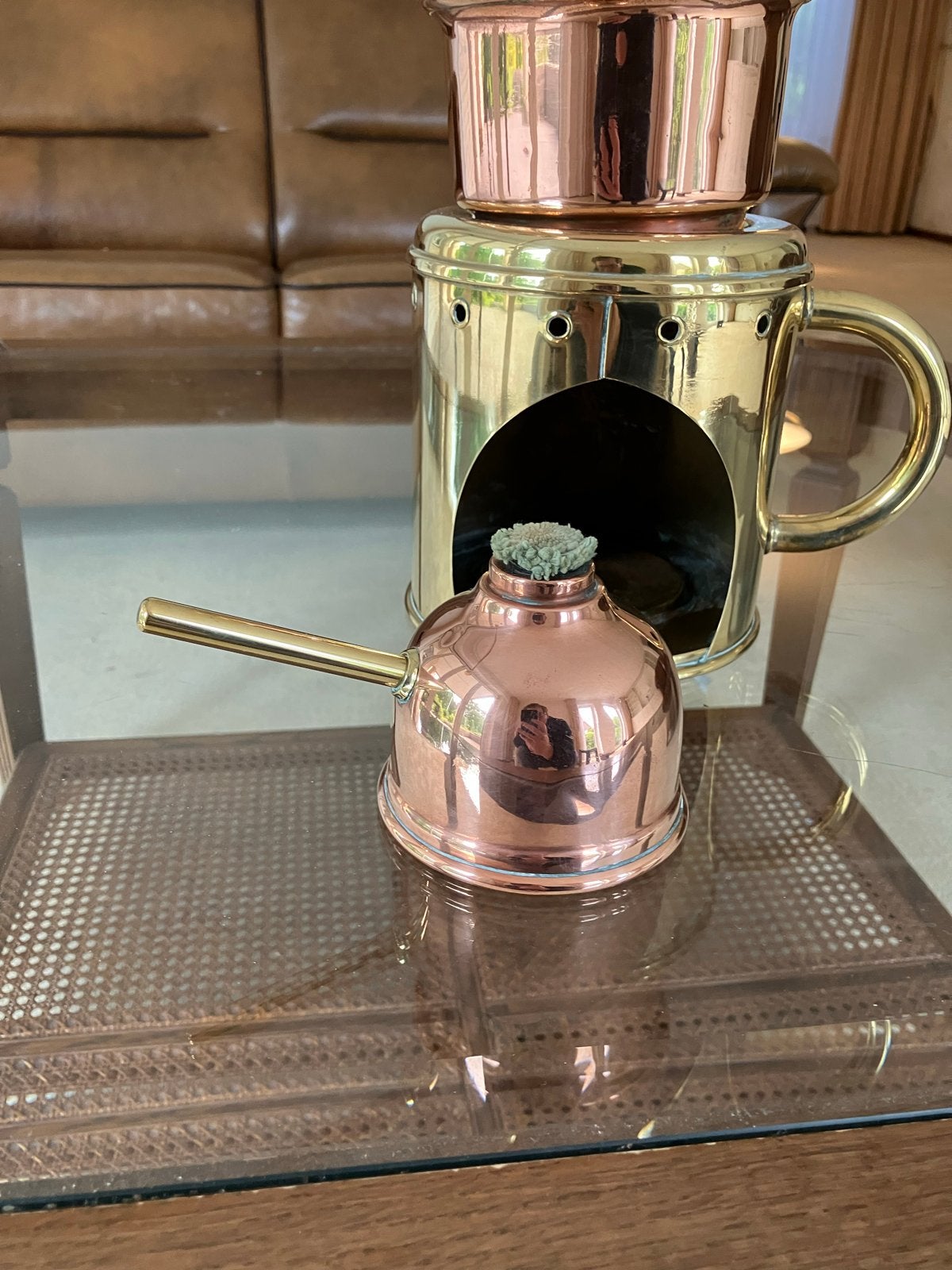 Vintage Koperen en Messing Koffiezetapparaat, Antiek en Kunst, Antiek | Koper en Brons, Ophalen, Koper