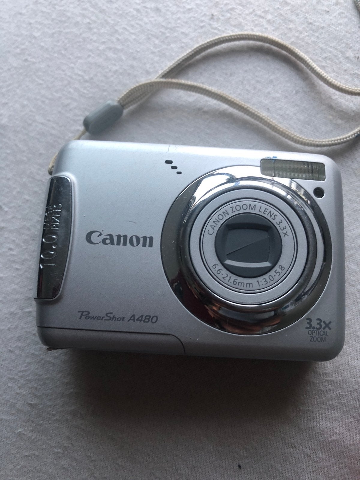 Canon PowerShot A480 Compactcamera - Zilver, 10.0 MP, 3.3x Z, Ingebouwde flitser, Gebruikt, Canon, Ophalen of Verzenden