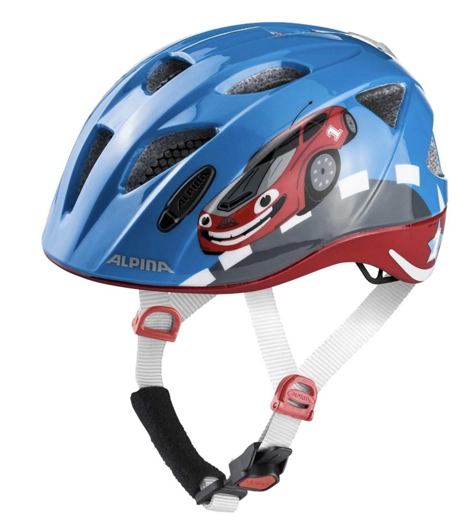 Alpina Ximo Flash Red car kinderhelm maat 45-49, Gebruikt, Alpina, Overige maten, Ophalen of Verzenden