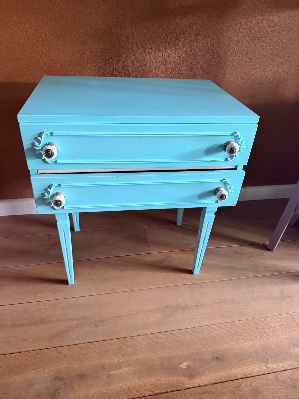 Kastje - Turquoise met Lades, Huis en Inrichting, Ophalen, Gebruikt, 55 tot 70 cm, 45 tot 65 cm