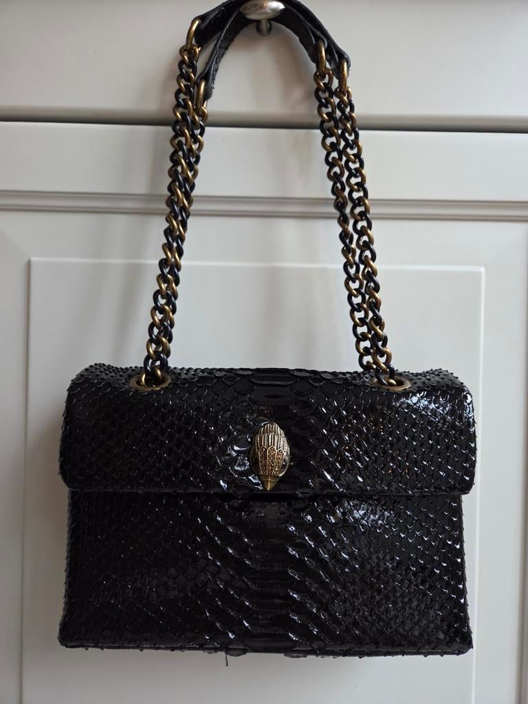 Nieuwe Kurt Geiger tas - Zwarte python look schoudertas, Ophalen of Verzenden, Nieuw, Zwart, Schoudertasje