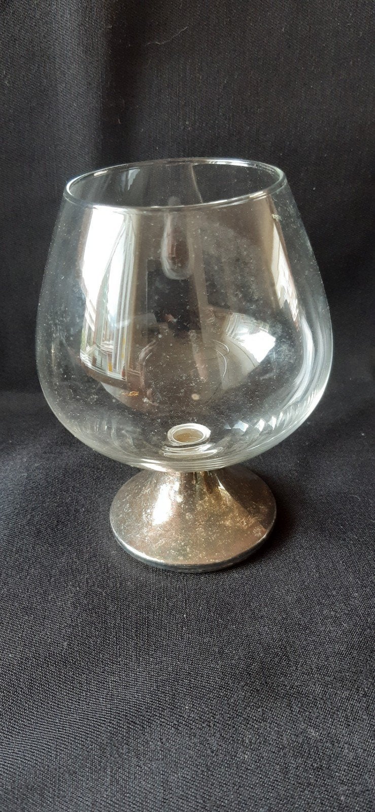 Glas op zilveren voet, Verzamelen, Glas en Borrelglaasjes, Ophalen of Verzenden, Zo goed als nieuw