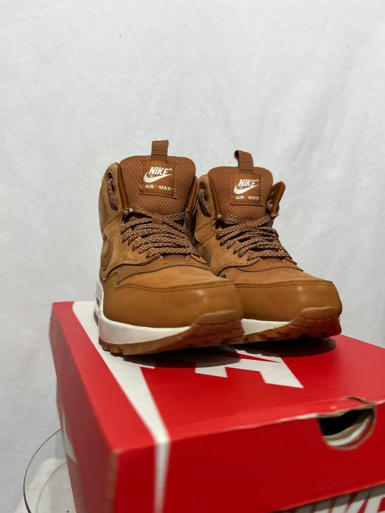 BIJNA NIEUW! Maat 39 - Nike Air Max 1 Mid Sneakerboot Brown, Overige kleuren, Verzenden, Nike, Nike