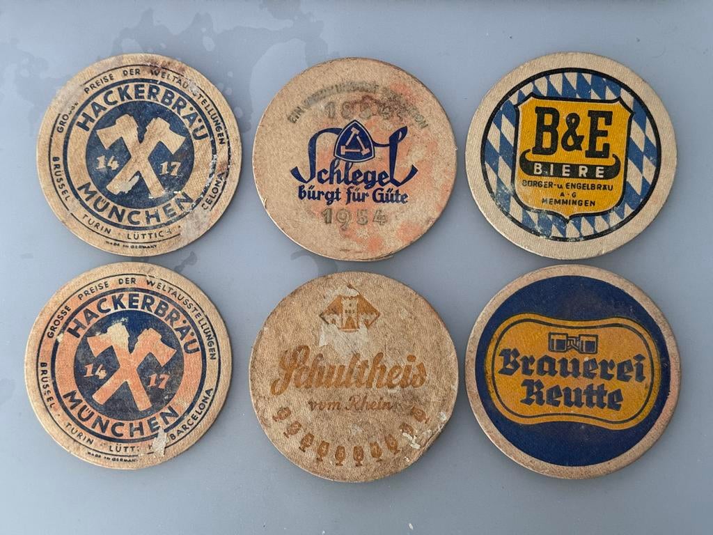 10 oude bierviltjes Duitsland Tsjechië, Verzamelen, Biermerken, Gebruikt, Viltje(s), Overige merken, Verzenden