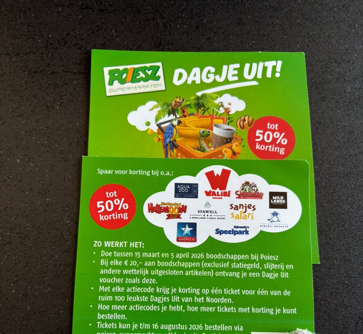 Poeisz dagje uit voucher 2x, Ophalen of Verzenden