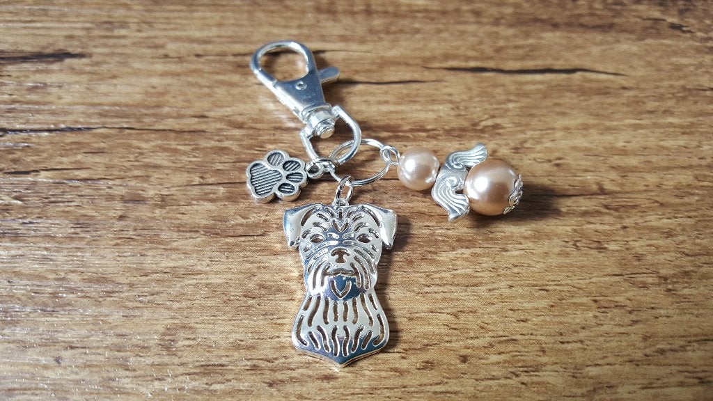 Sleutelhanger Border terriër A Puppy met beschermengeltje, Verzenden, Nieuw