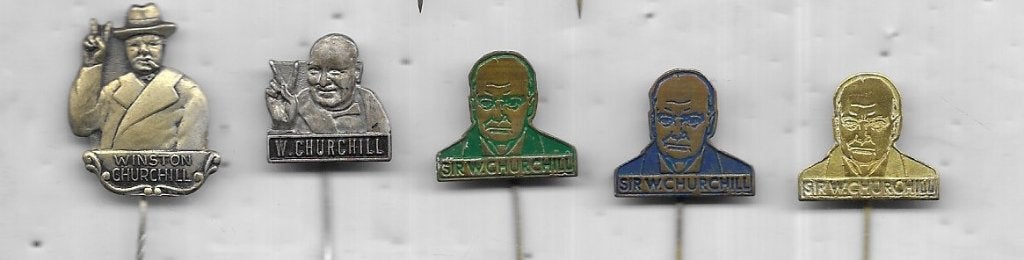 5X WINSTON CHURCHILL OORLOG ENGELAND GERELATEERD, Verzamelen, Speldjes, Pins en Buttons, Ophalen of Verzenden, Gebruikt, Overige onderwerpen