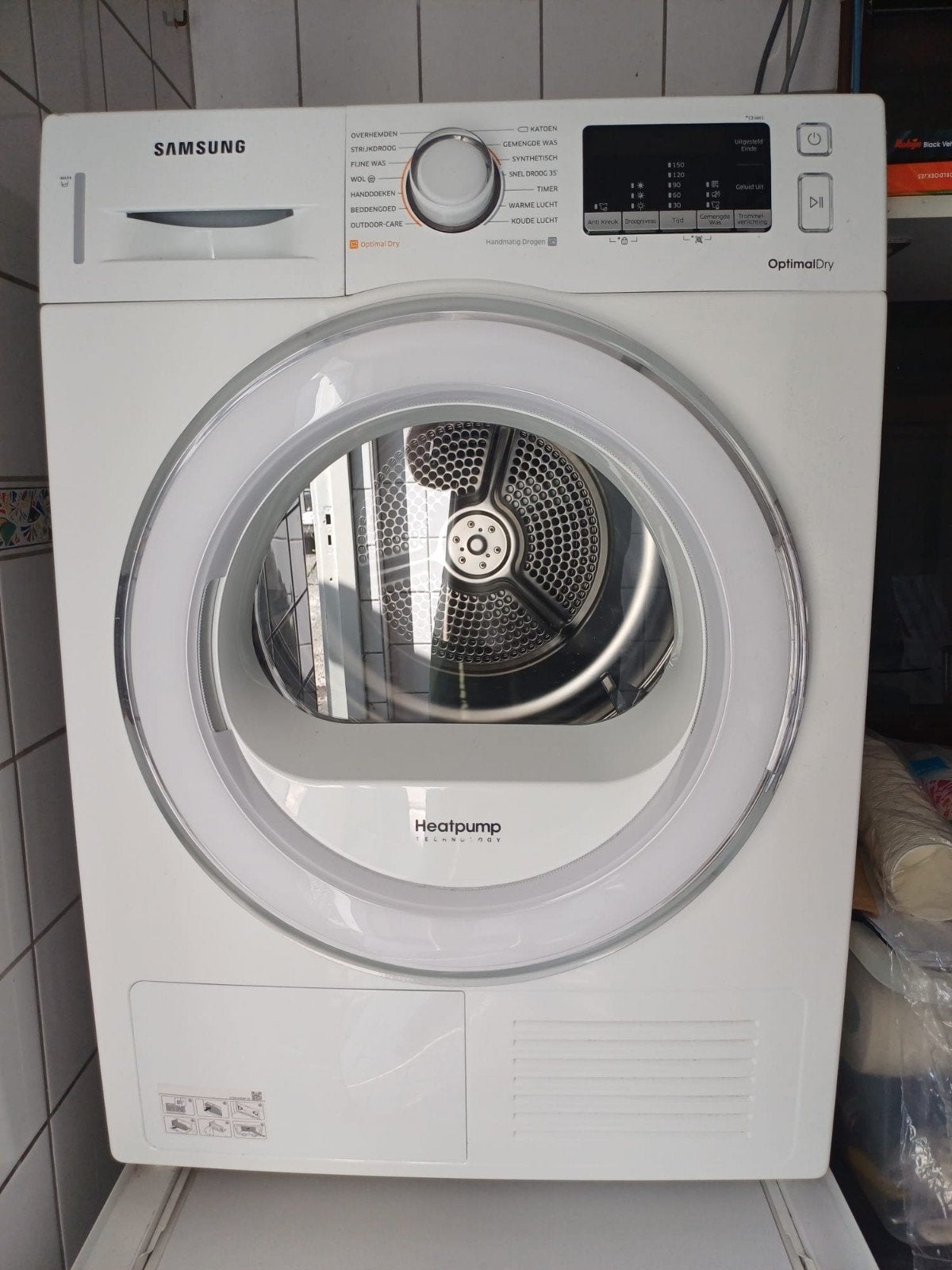 Samsung wasdroger, Witgoed en Apparatuur, Wasdrogers, Ophalen, Gebruikt, Condens, 85 tot 90 cm