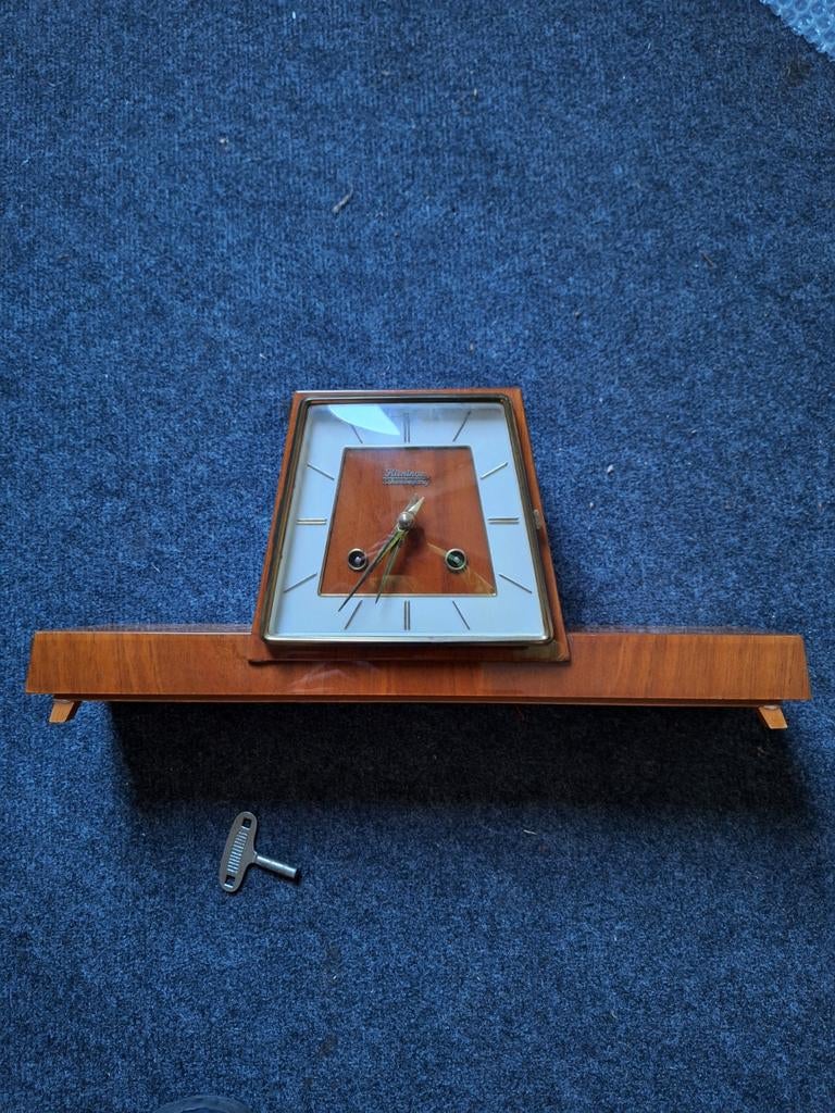 Vintage Kienzle Schwebegang Pendule Klok met Opwindsleutel, Ophalen of Verzenden