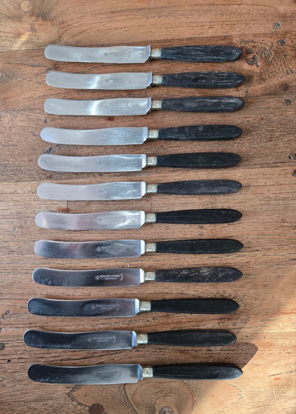 Set 12 stuks Vintage brocante messenset Herder Solingen, Antiek en Kunst, Ophalen of Verzenden