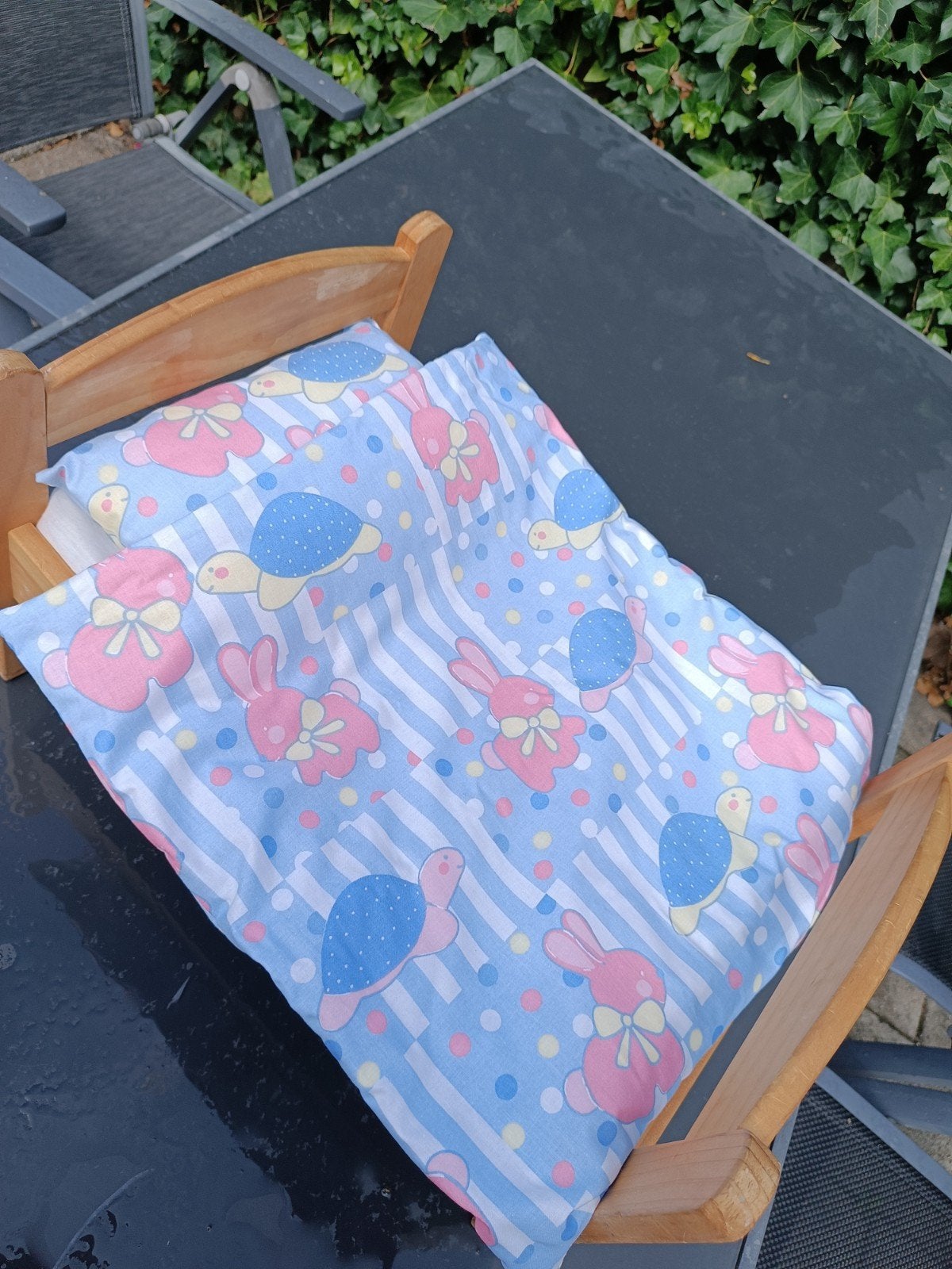 Dekbedje en kussen voor poppenbedje - Konijntjes, Ophalen of Verzenden, Nieuw, Babypop