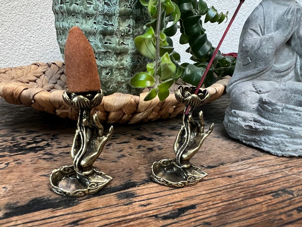Oosters wierook houder hand chinese lotus bloem metaal, Verburgt Vintage, Nieuw, Ophalen of Verzenden, https://verburgtvintage.nl/#contact