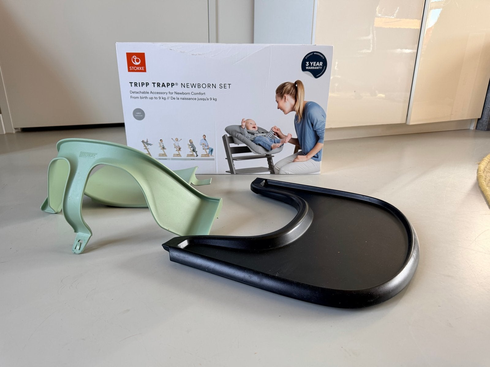 Stokke Tripp Trapp Newborn Set met accessoires, Ophalen, Zo goed als nieuw, Meegroeistoel, Aanschuifbaar