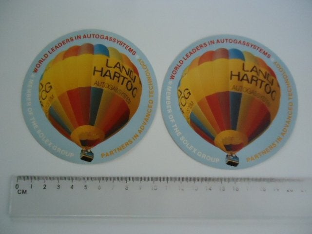 sticker oud Luchtballon Landi Hartog autogas ballonvaren, Verzenden, Zo goed als nieuw, Bedrijf of Vereniging