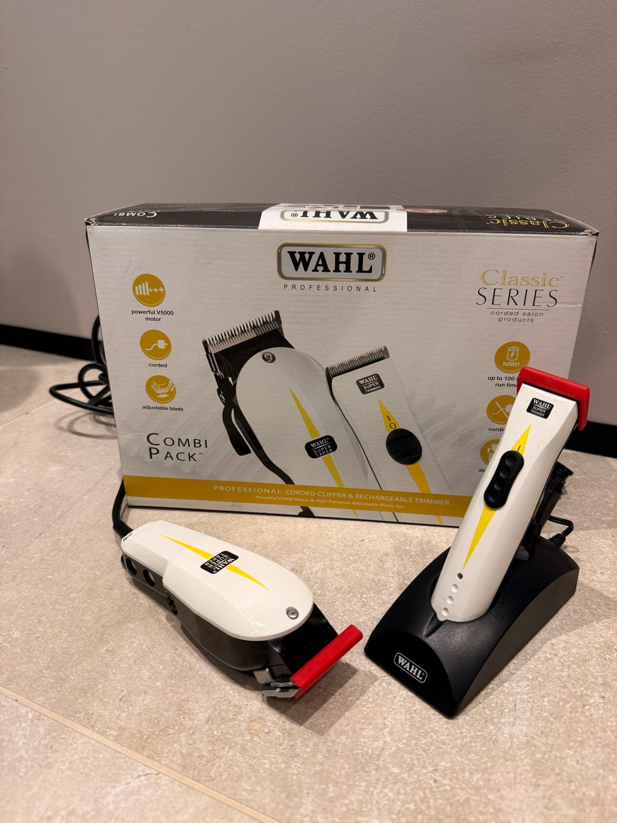 Wahl Combi Pack Tondeuse & Trimmer - Professionele Set, Ophalen of Verzenden, Zo goed als nieuw, Tondeuse