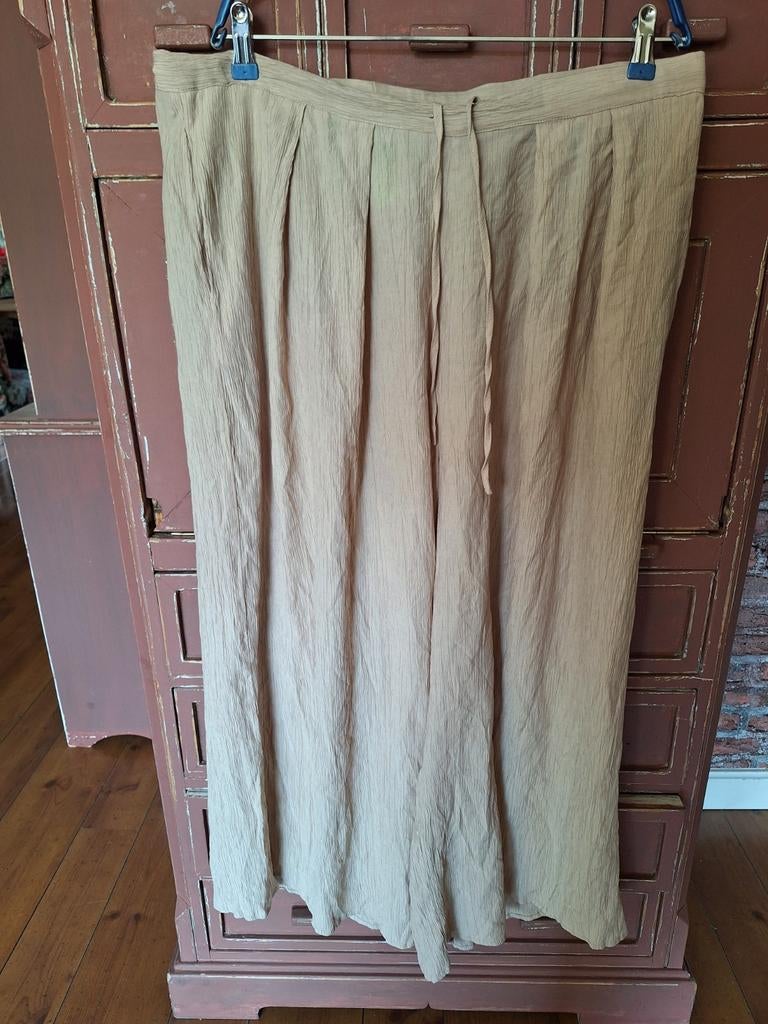 Wide leg broek maat m l xl creme beige, Kleding | Dames, Beige, Maat 42/44 (L), Ophalen of Verzenden, Zo goed als nieuw