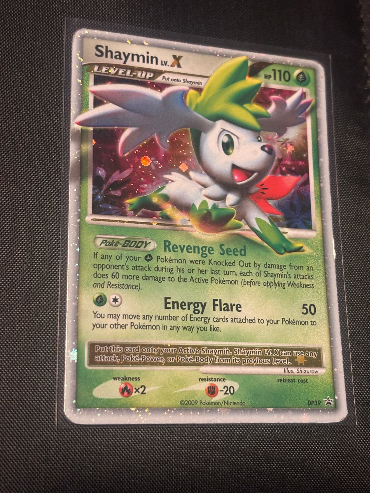 Shaymin LV.X Pokémon kaart - DP39, Ophalen, Zo goed als nieuw, Losse kaart, Foil