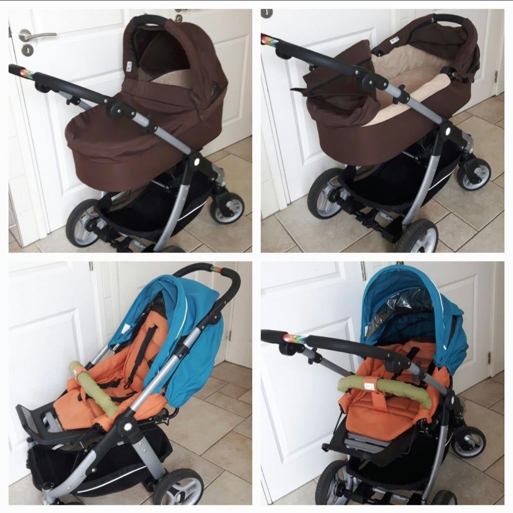 Teutonia cosmo kinderwagen, Overige merken, Gebruikt, Ophalen of Verzenden, Verstelbare duwstang