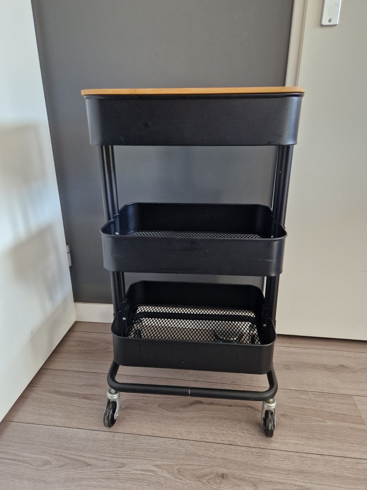 IKEA RÅSKOG Keukentrolley Zwart met Houten Deksel, Ophalen, Gebruikt, IKEA, Keukentrolley