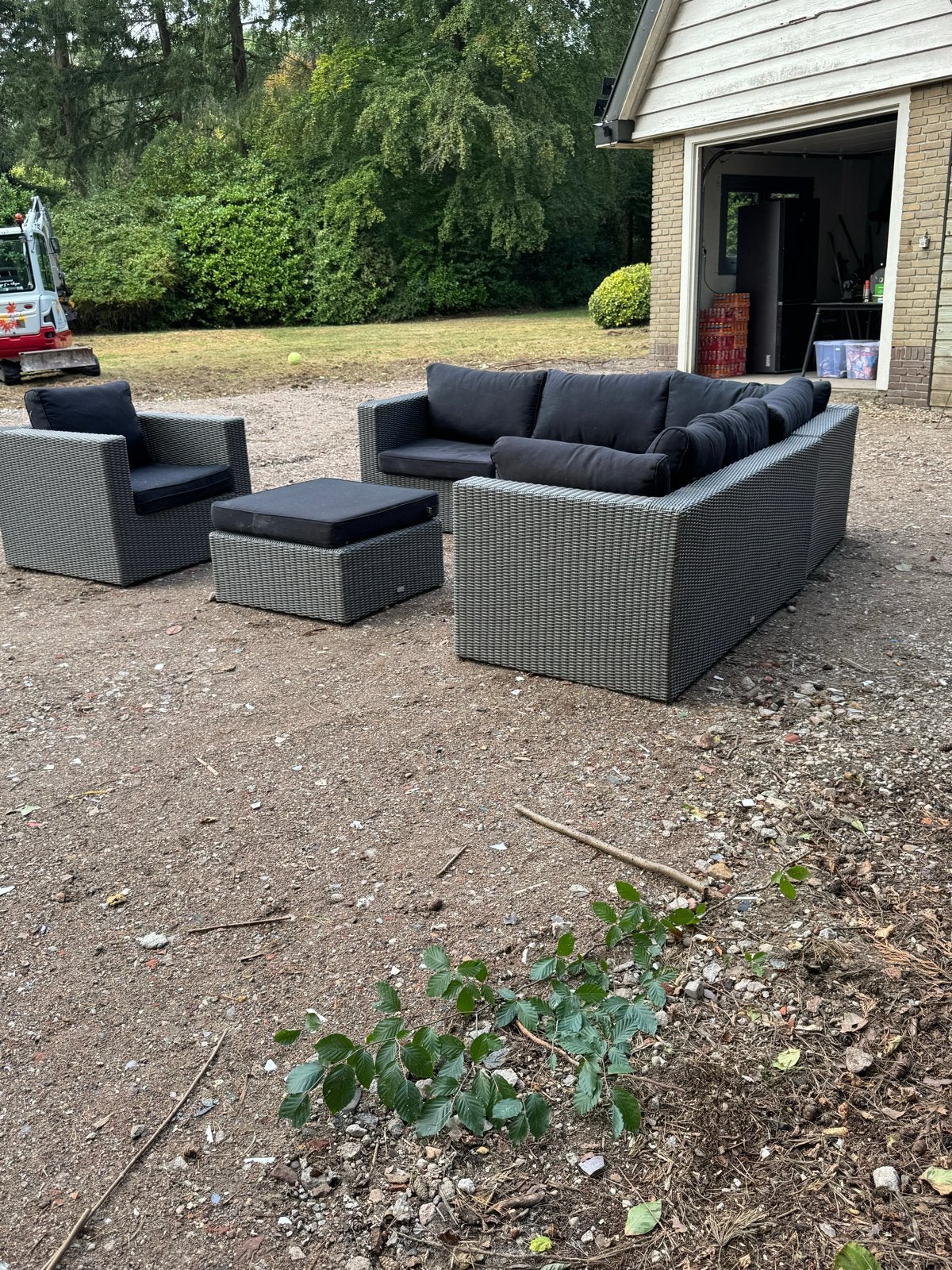 Bellagio loungeset met hoekbank, stoel en poef - incl. kusse, Ophalen, Gebruikt, 6 zitplaatsen, Loungeset
