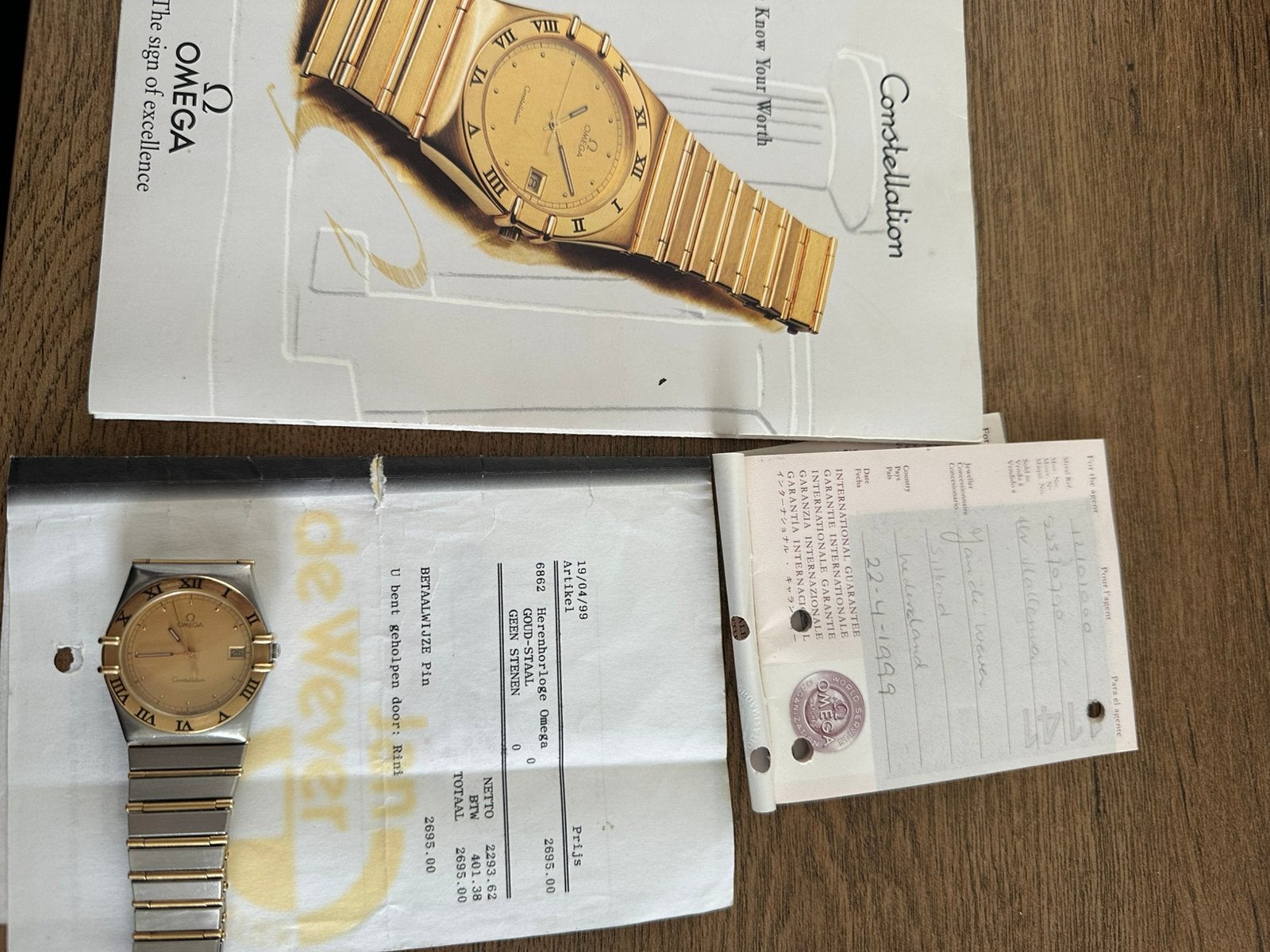 Omega horloge 18k goud, Sieraden, Tassen en Uiterlijk, Ophalen of Verzenden, Zo goed als nieuw, Goud, Overige merken