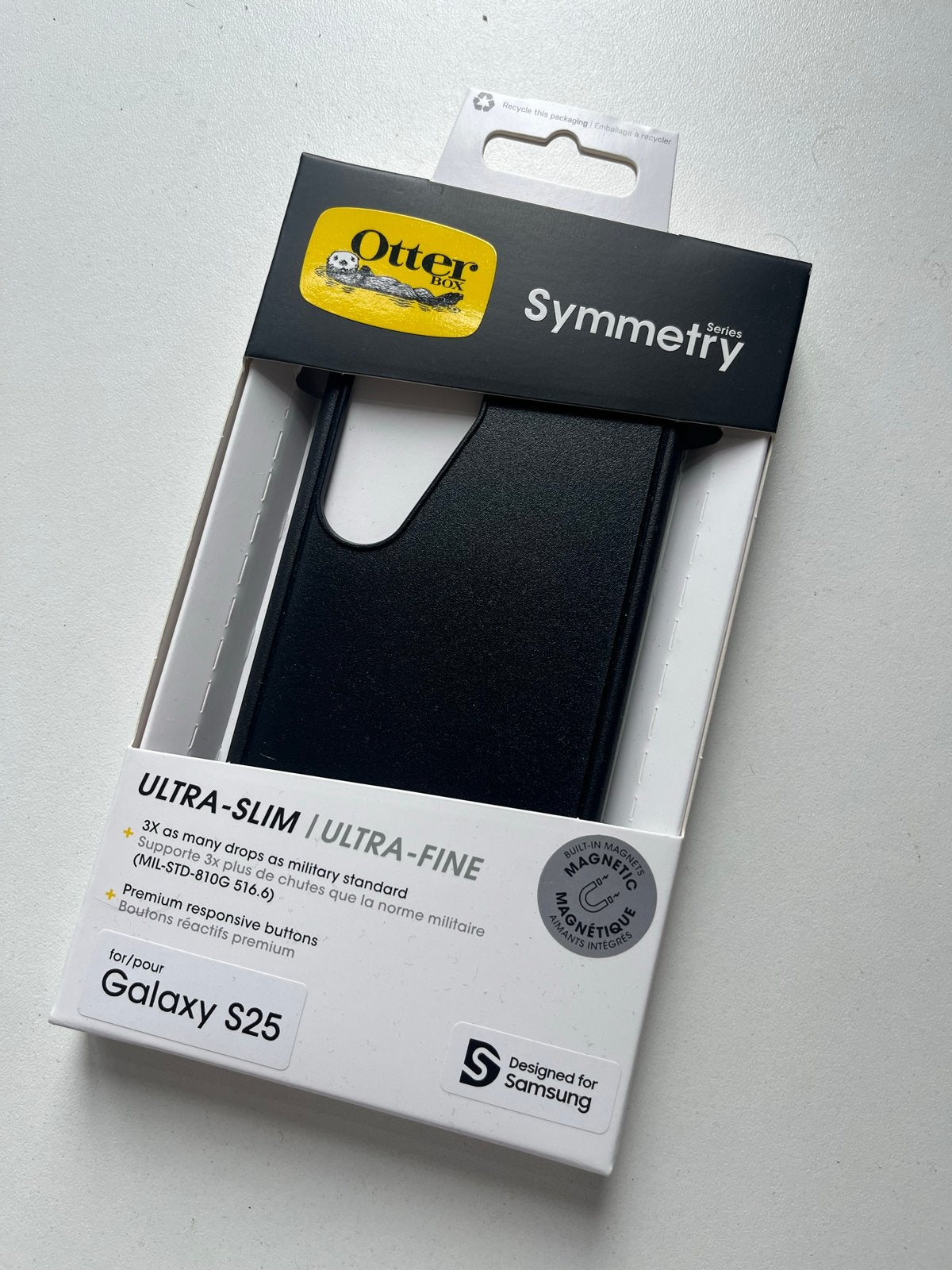 OtterBox Symmetry Case voor Samsung Galaxy S25 - Zwart, Ophalen of Verzenden, Nieuw, Overige modellen, Hoesje of Tasje