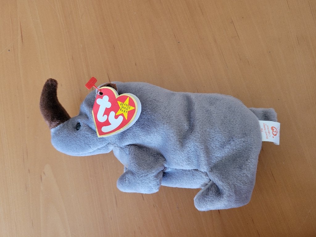 Ty Beanie Baby Neushoorn Spike, Ophalen of Verzenden, Zo goed als nieuw, Overige typen