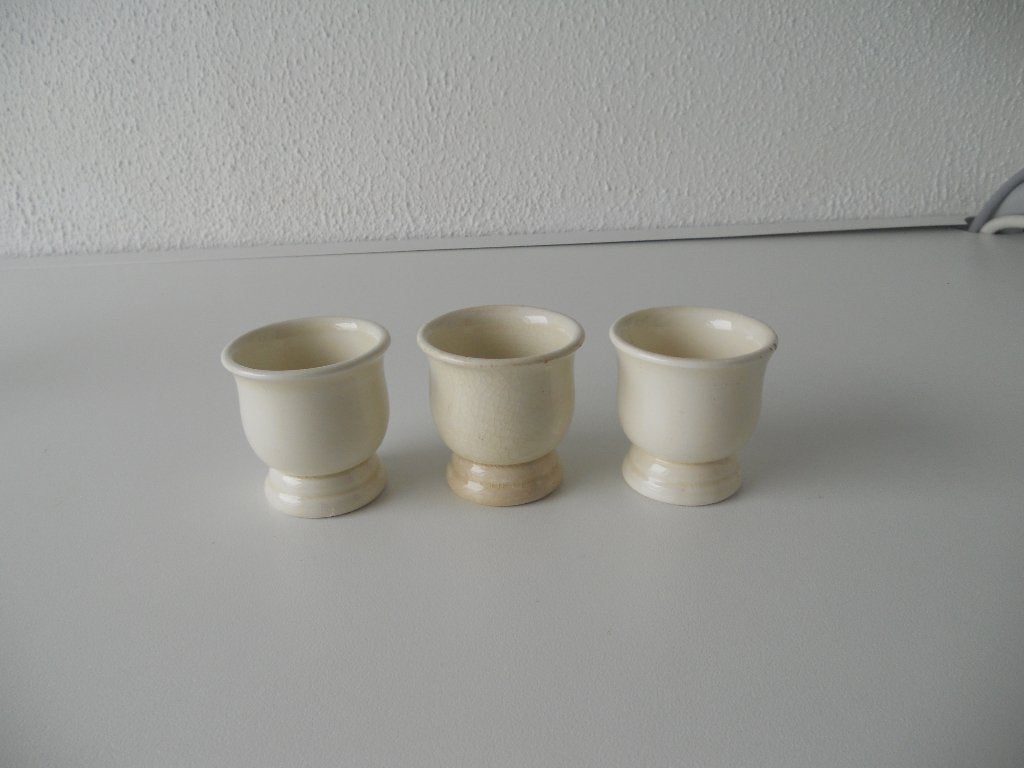 3x eierdoppen creme, Ophalen of Verzenden
