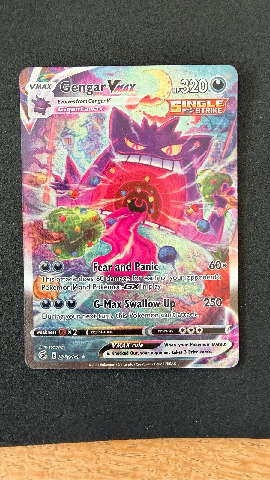 Gengar VMAX 271/264 Full Art, Ophalen of Verzenden, Zo goed als nieuw, Losse kaart
