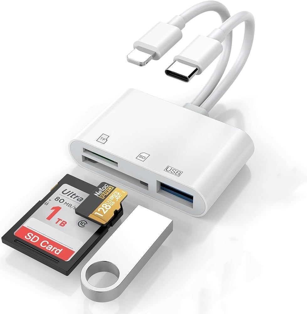 USB-C/Lightning SD/TF Kaartlezer met USB-poort, Ophalen of Verzenden, Nieuw