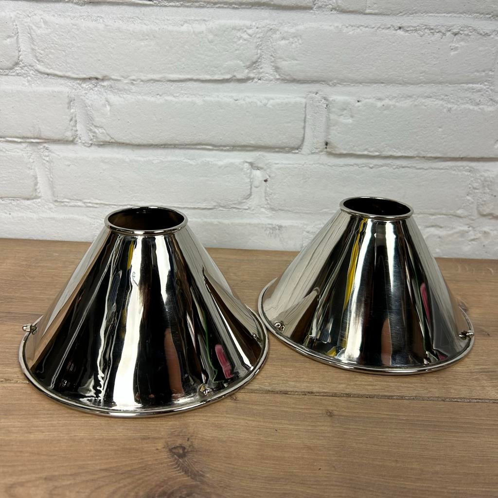Chrome Zilver lampenkappen voor kleine fitting lampenhouders, Space Age, Rond, Nieuw, Ophalen of Verzenden