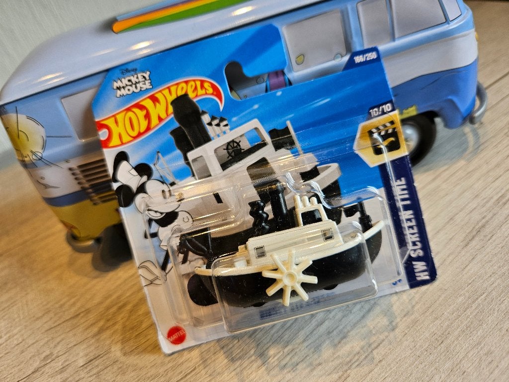 Hot Wheels Disney Steamboat Black White 1:64 Mickey Mouse, Hobby en Vrije tijd, Ophalen of Verzenden, Nieuw, Auto