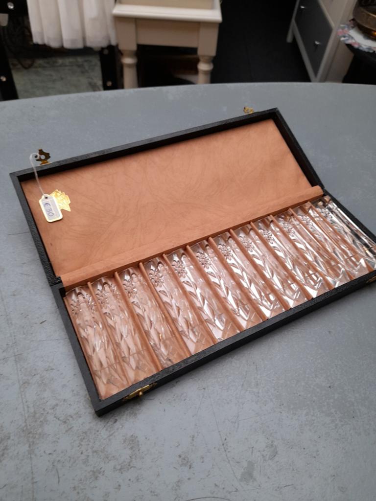 Set oude kristallen messen leggers, Antiek en Kunst, Ophalen of Verzenden