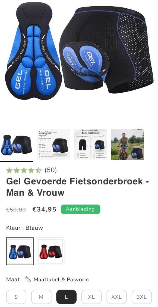 fiets onderbroek, Onbekend, Nieuw, L, Onderkleding