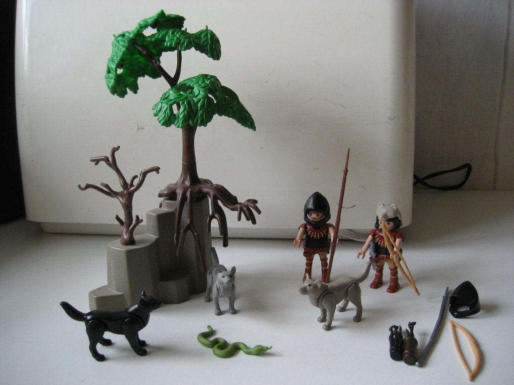 playmobil wolven met krijgers bij de rots, Ophalen of Verzenden, Zo goed als nieuw