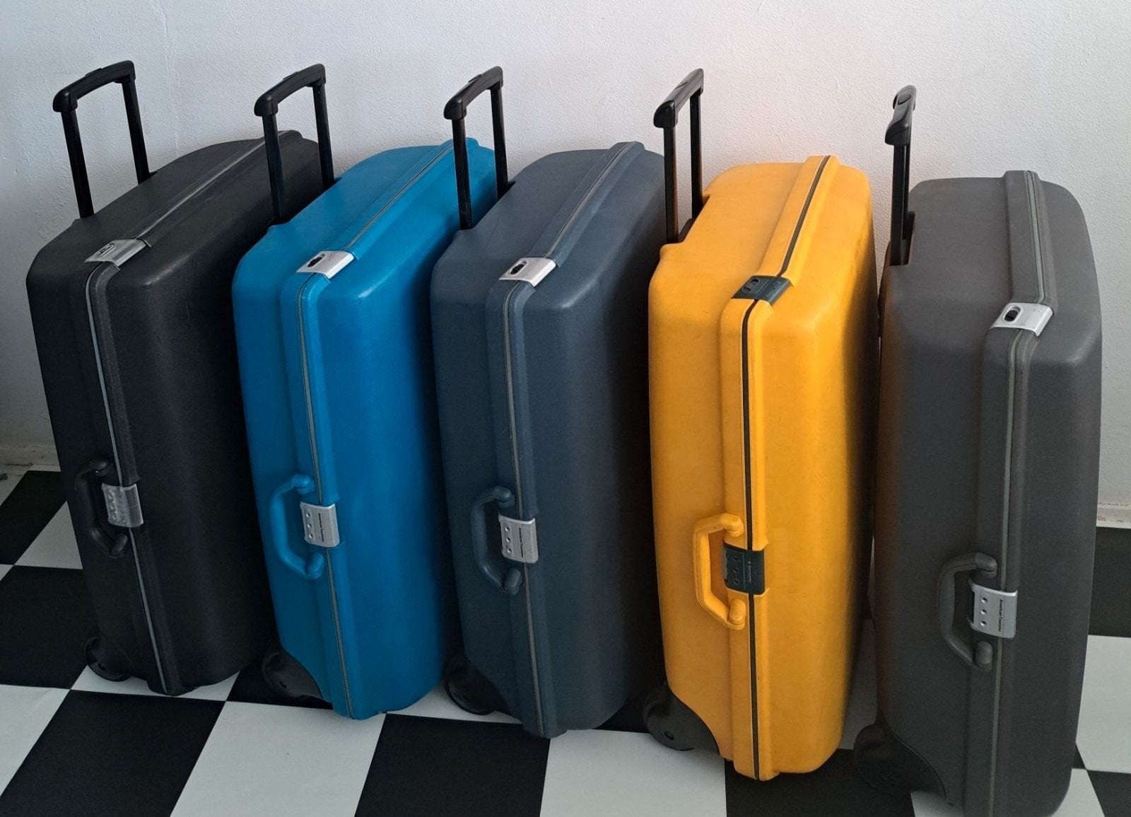 Samsonite Grote koffer Cijfer slot adres label Hardcase, Wieltjes, Hard kunststof, Ophalen of Verzenden, Zo goed als nieuw