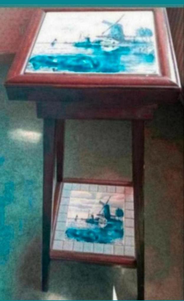 🪴retro plantentafeltje met delftsblauwe tegeltjes🪴, Verzenden