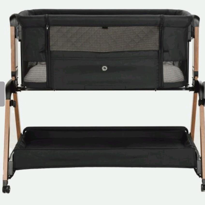 Qute Co-Sleeper Q-Breez Plus Woody Zwart - Wieg & Extra Bed, Ophalen, Zo goed als nieuw