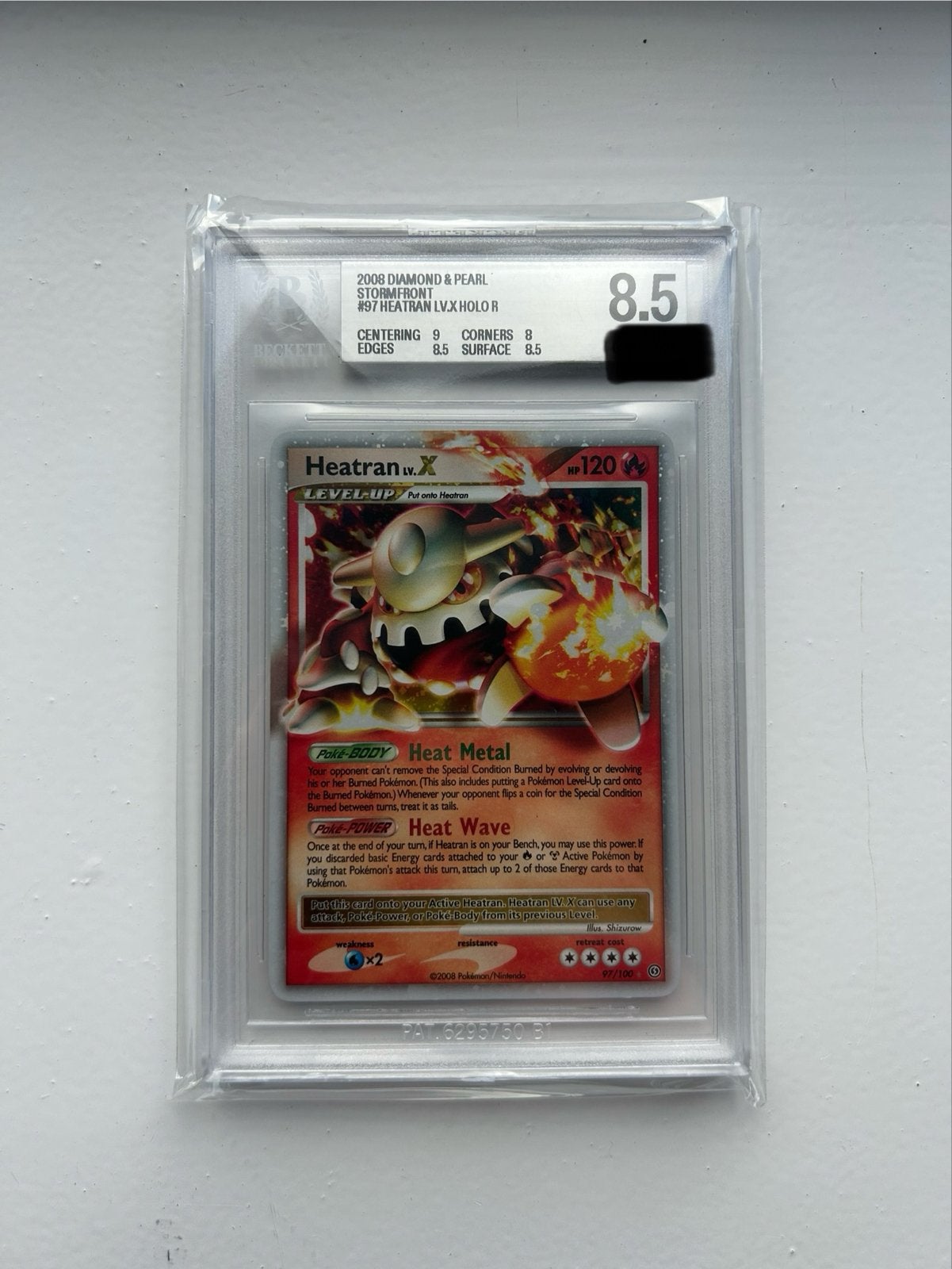 Heatran LV.X Holo R #97 Diamond & Pearl Graded 8.5, Verzenden, Zo goed als nieuw, Losse kaart, Foil