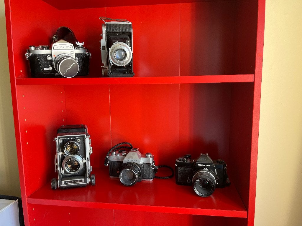 Grote collectie analoge camera's & benodigdheden, Ophalen, Gebruikt, Spiegelreflex, Pentax