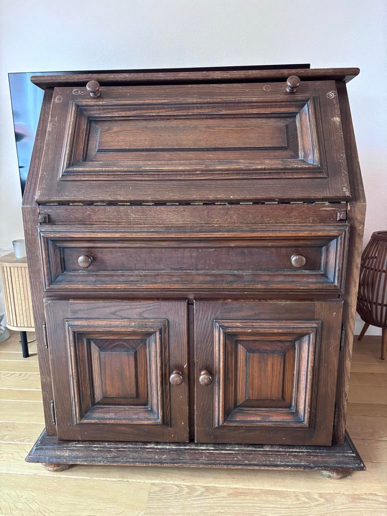 Antiek houten secretaire / bureau, Huis en Inrichting, Kasten | Secretaires, Ophalen, Gebruikt