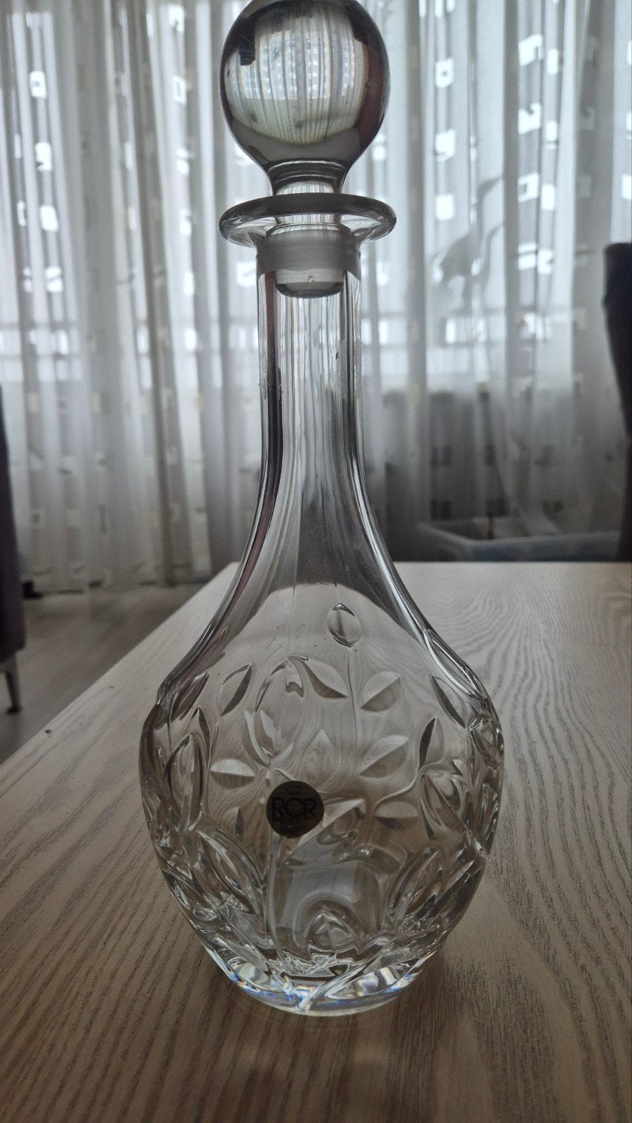 Kristallen karaf met stop, RCR, vintage, Antiek en Kunst, Ophalen of Verzenden