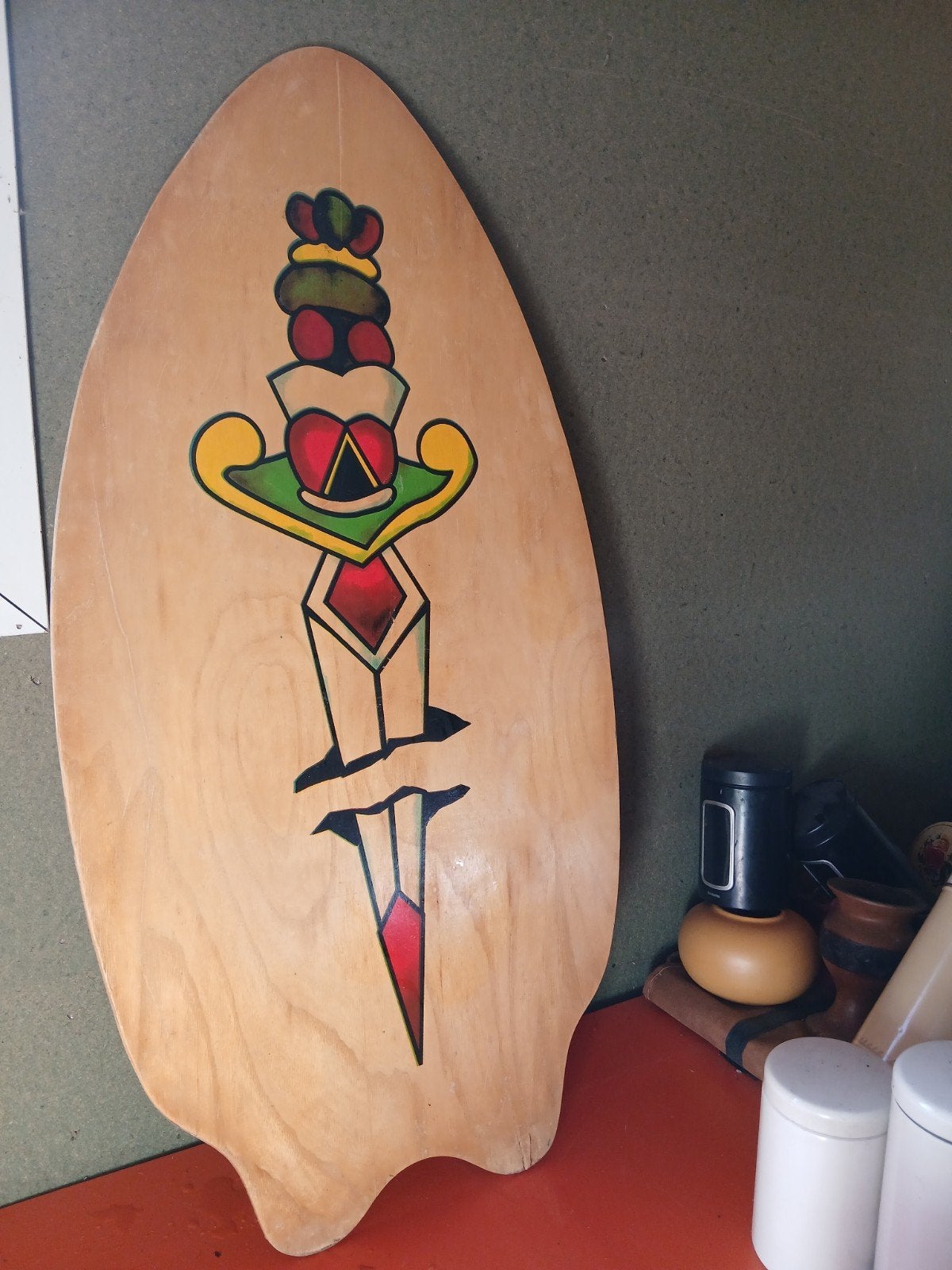 Houten skimboard met unieke handgeschilderde dolk, Ophalen, Overige typen