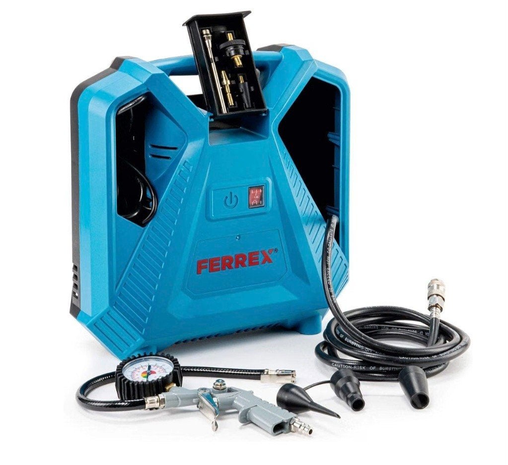 Ferrex draagbare compressor, 6 tot 10 bar, Ophalen of Verzenden, Zo goed als nieuw, Minder dan 200 liter/min