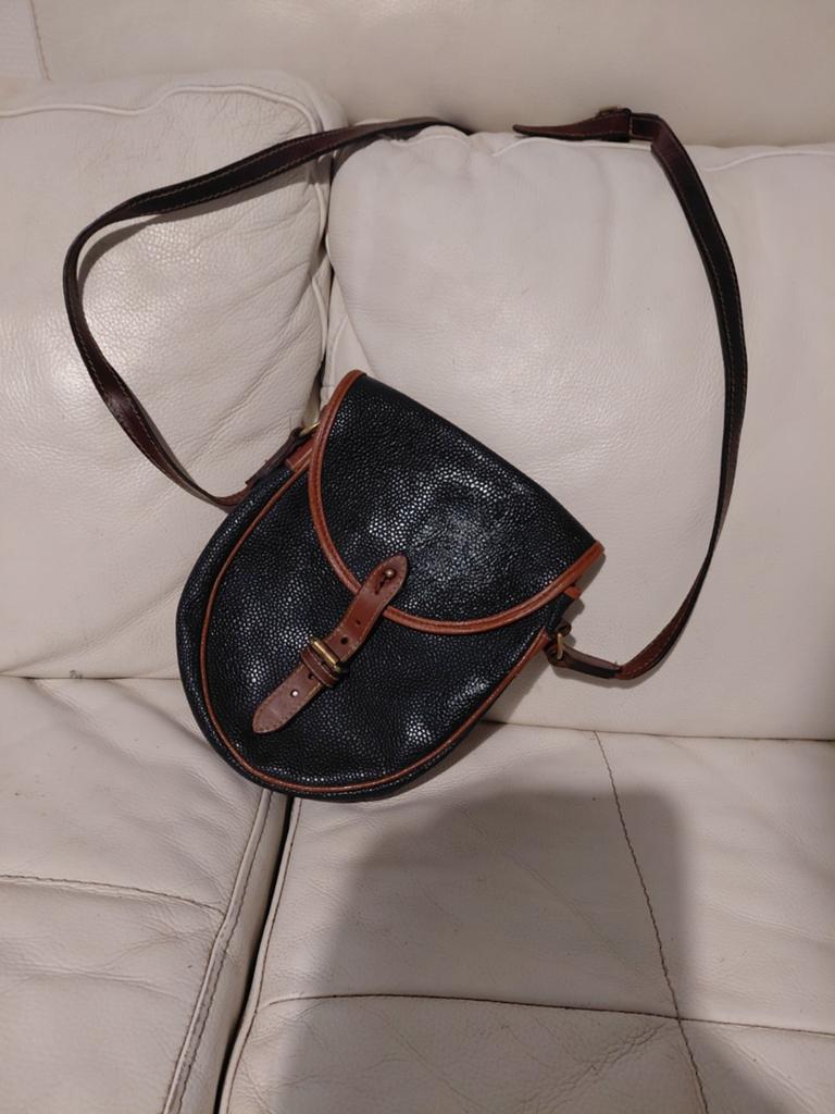 Schitterende Vintage Mulberry Saddle Bag (Scotchgrain), Ophalen of Verzenden, Gebruikt, Blauw, Handtas