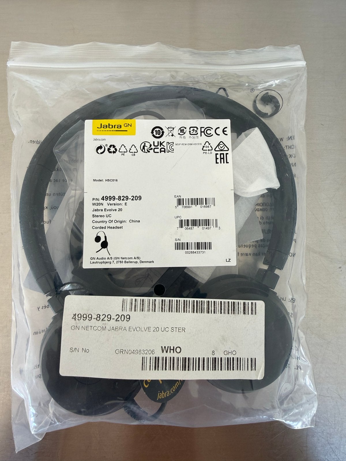 Jabra Evolve 20/20SE Headset - Nieuw in verpakking, Audio, Tv en Foto, Koptelefoons, Ophalen, Nieuw, On-ear, Jabra