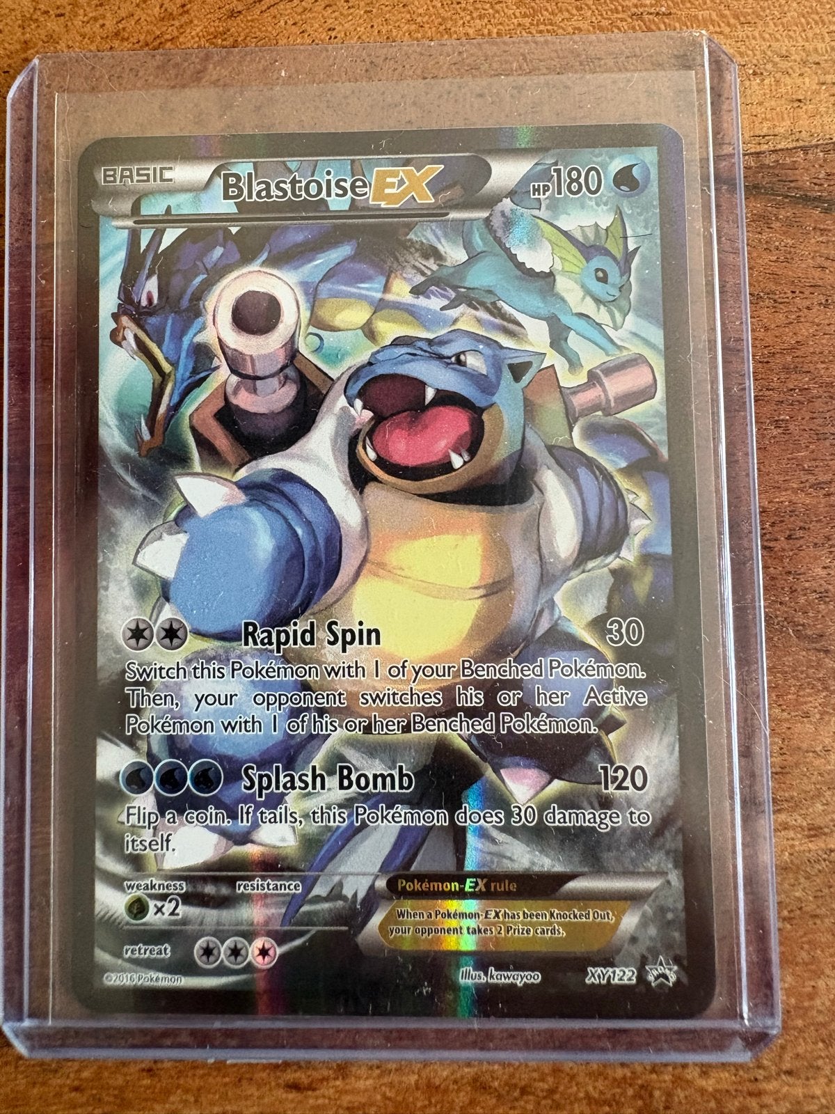Pokémon Blastoise EX XY122 - Zeldzame Kaart, Ophalen of Verzenden, Zo goed als nieuw, Losse kaart, Foil