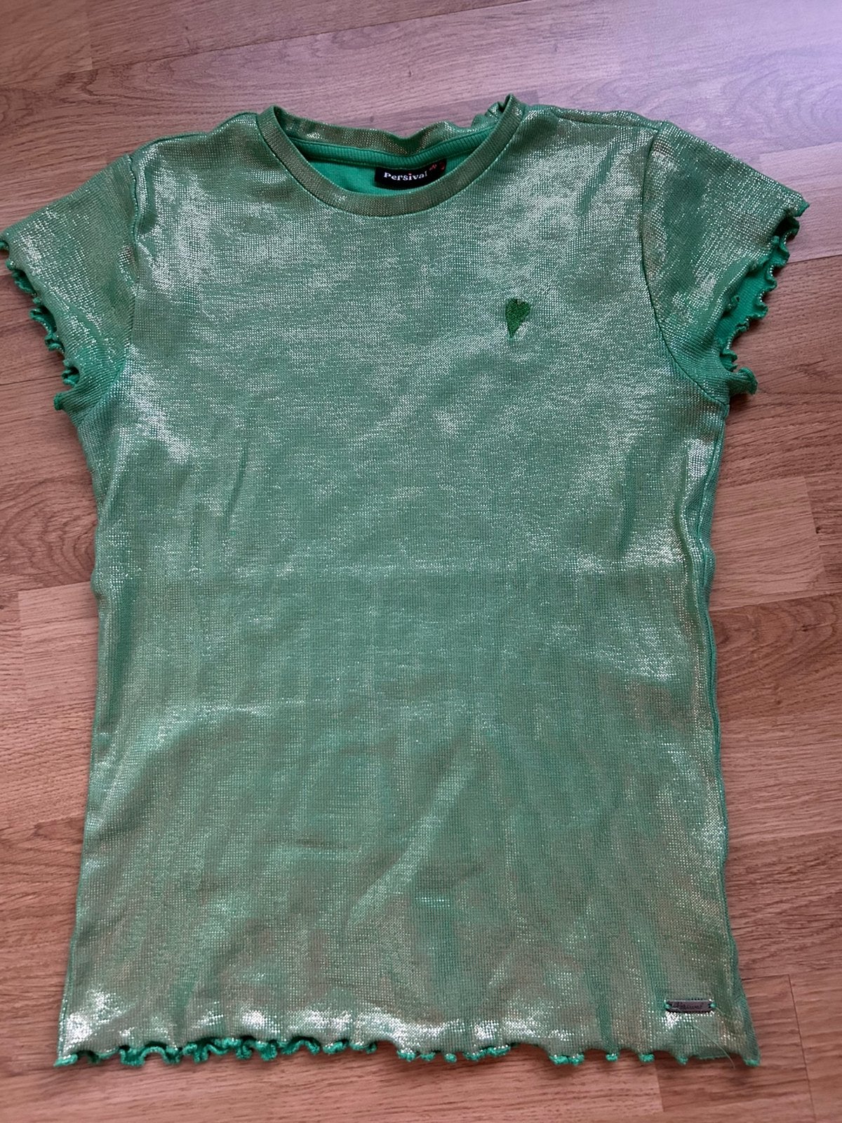 Shirt met glitter, maat 164/170, Persival, groen, Kinderen en Baby's, Ophalen of Verzenden, Zo goed als nieuw, Meisje, Shirt of Longsleeve