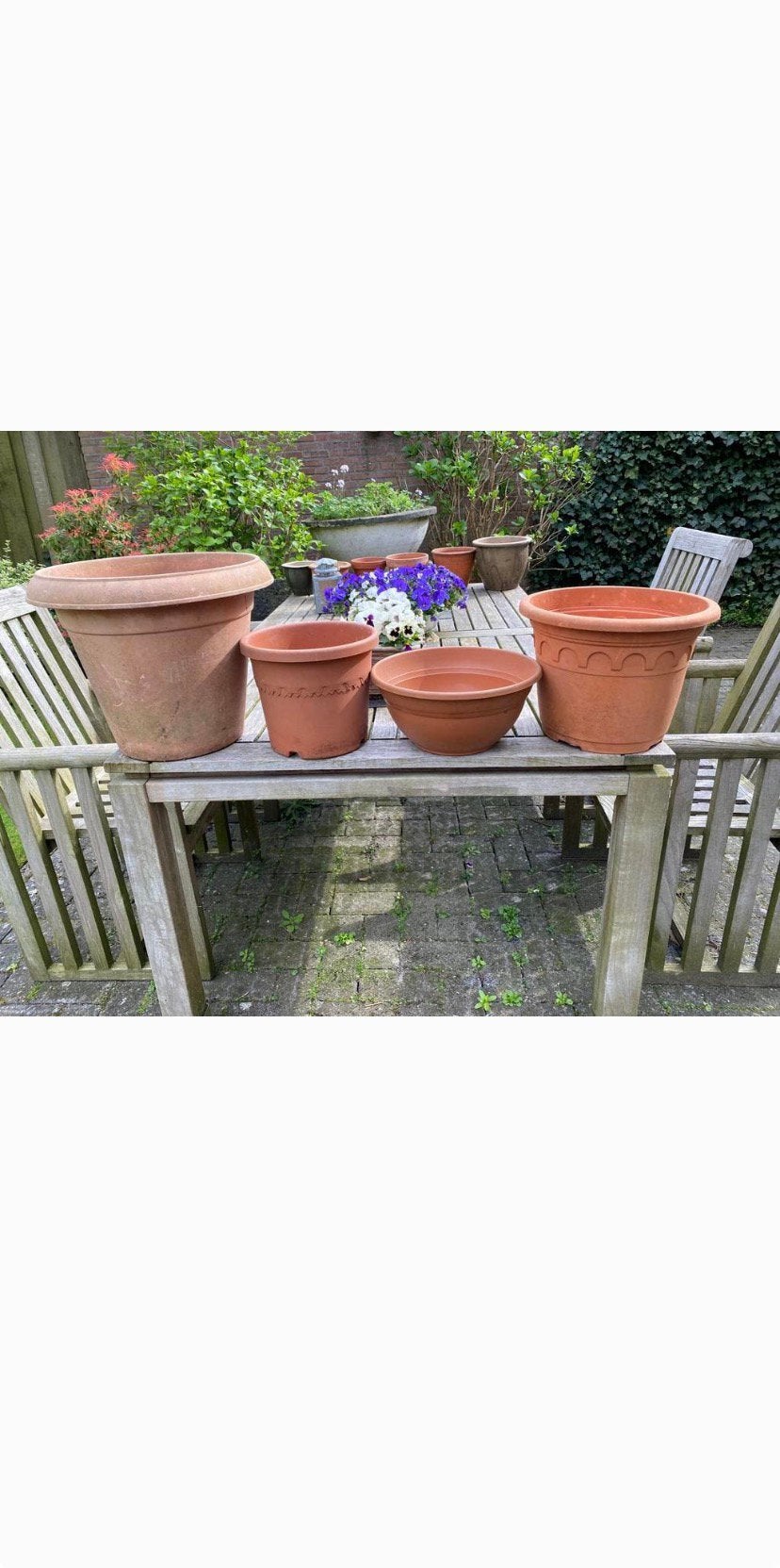 buiten potten te koop.(plastic), Tuin en Terras, Ophalen, Kunststof, Gebruikt, Rond